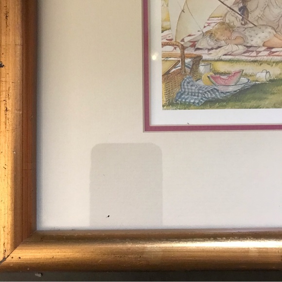 Vintage gold framed Trish Romance 1985 LITTLE WONDERS signed - Picture 9 of 14